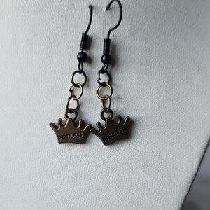 Handcrafted Princess Crown Earrings